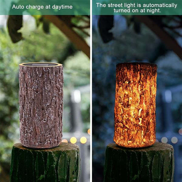 Solar Garden Stump Landscape Light Outdoor Decor-xinru