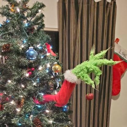 Furry Green Grinch Arm Ornament Holder For The Christmas Tree-xinru shop