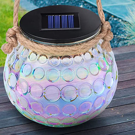Solar Cracked Glass Bottle LED Outdoor Decorative Hanging Light-xinru