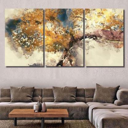 Trees Autumn Yellow Leaves Digital Watercolor-xinru shop