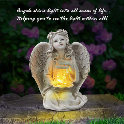 Guardian Angel Garden Statue Solar Lights Decorations-xinru