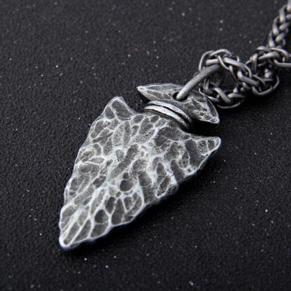 Nordic Viking Spear Pendant Necklace 閳ユガelm of Awe閳?Arrowhead Vegvisir Jewelry-xinru