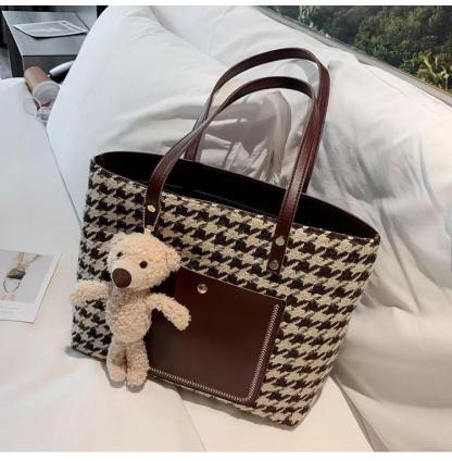 大容量キャンバスバッグベアトートバッグ-xinru shop