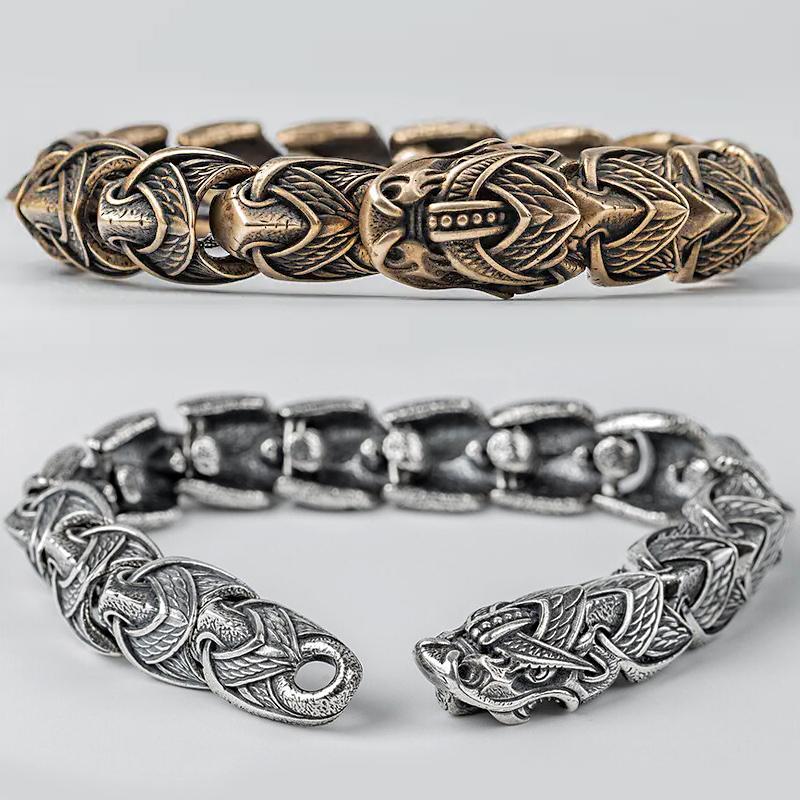 Jormungandr Bracelet - Bronze or Sterling Silver-xinru shop
