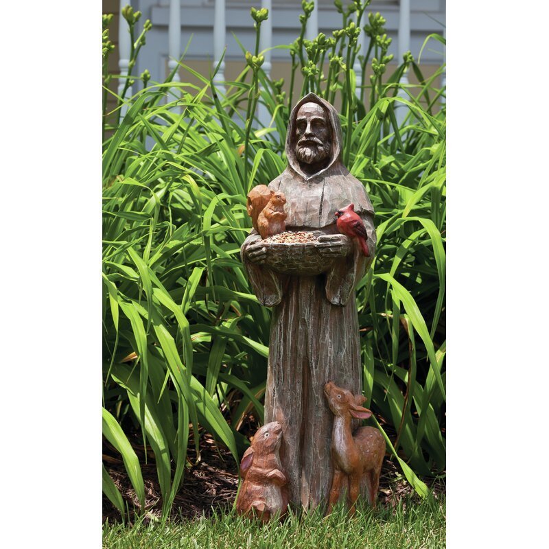 St. Francis And Friends Garden Statuary  Bird Feeder-xinru