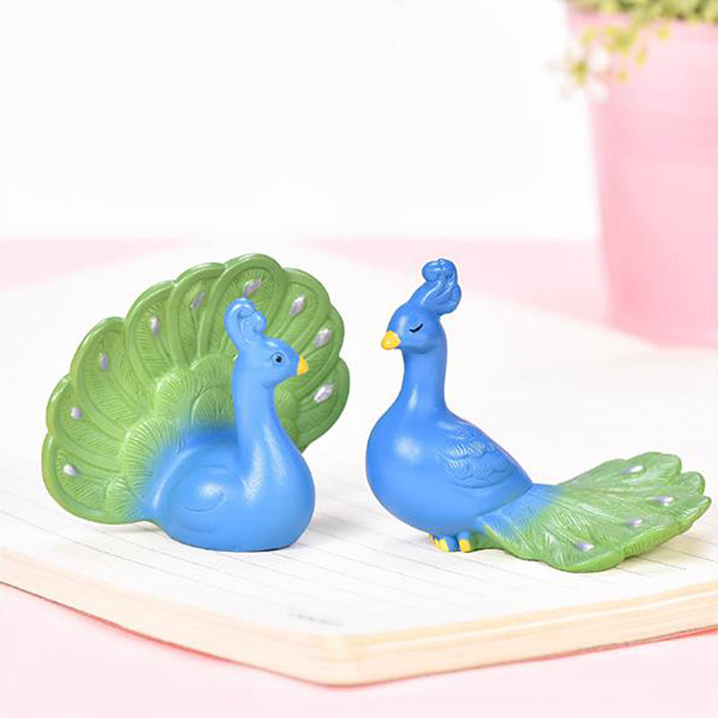 Mini Animals Craft Garden Micro Landscape Decor DIY Peacock Ornament Figurine-xinru