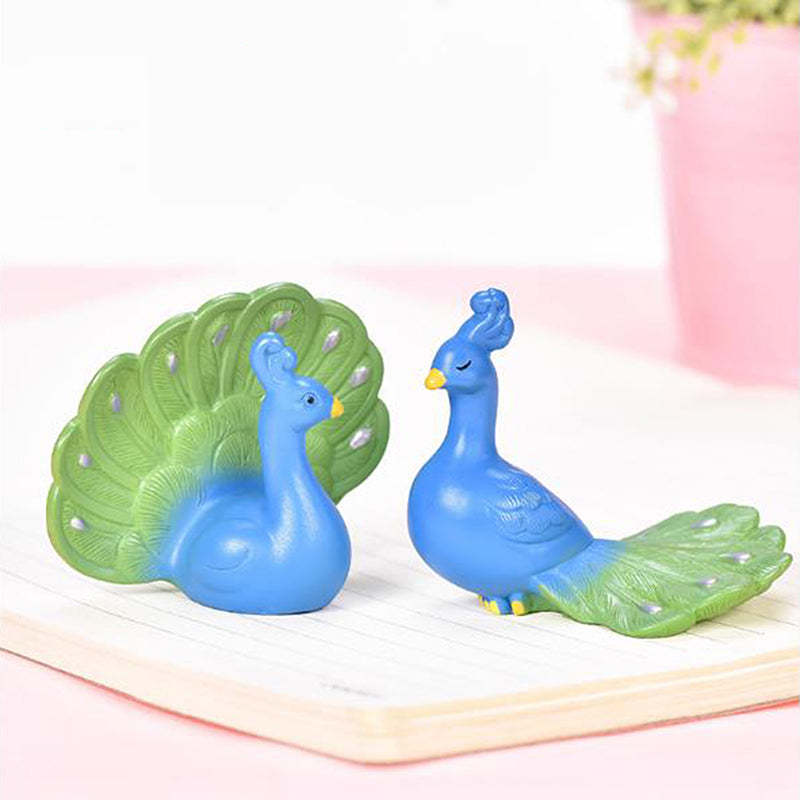 Mini Animals Craft Garden Micro Landscape Decor DIY Peacock Ornament Figurine-xinru