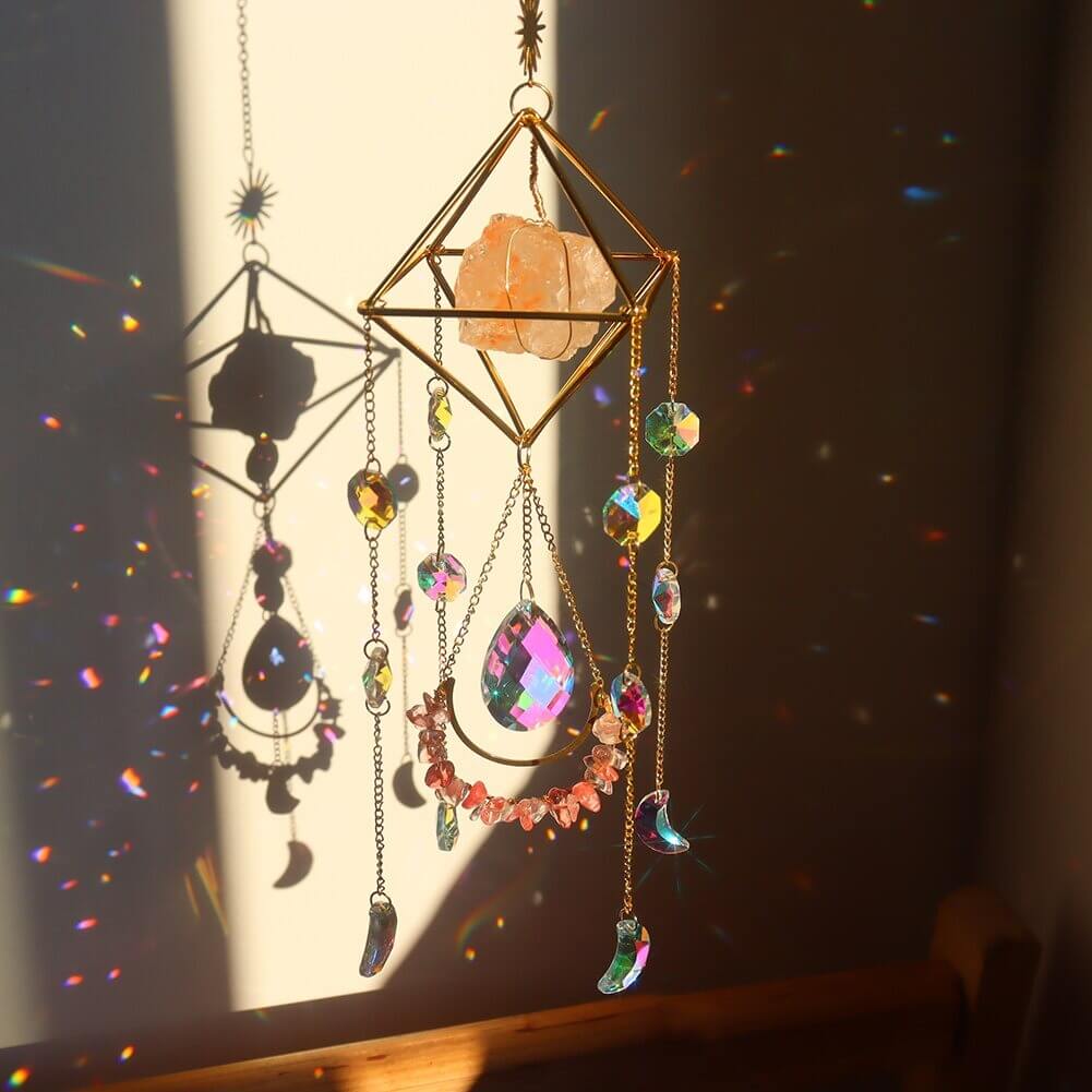 Sun Catcher Handmade Crystal Wind Chimes Garden Curtain Decoration-xinru