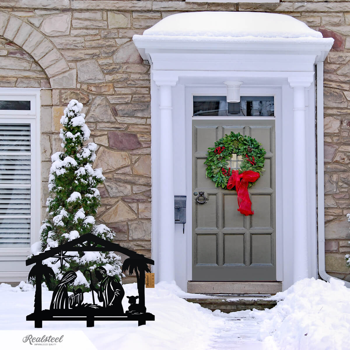 Nativity Scene Cut Metal Sign Metal Wall Art Metal House Sign-xinru