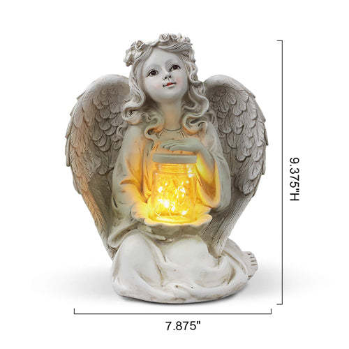 Guardian Angel Garden Statue Solar Lights Decorations-xinru