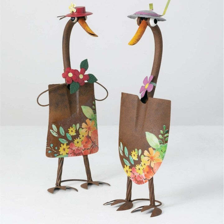 Cute Duck Garden Art Wrought Iron Ornament Statue Sculpture-xinru