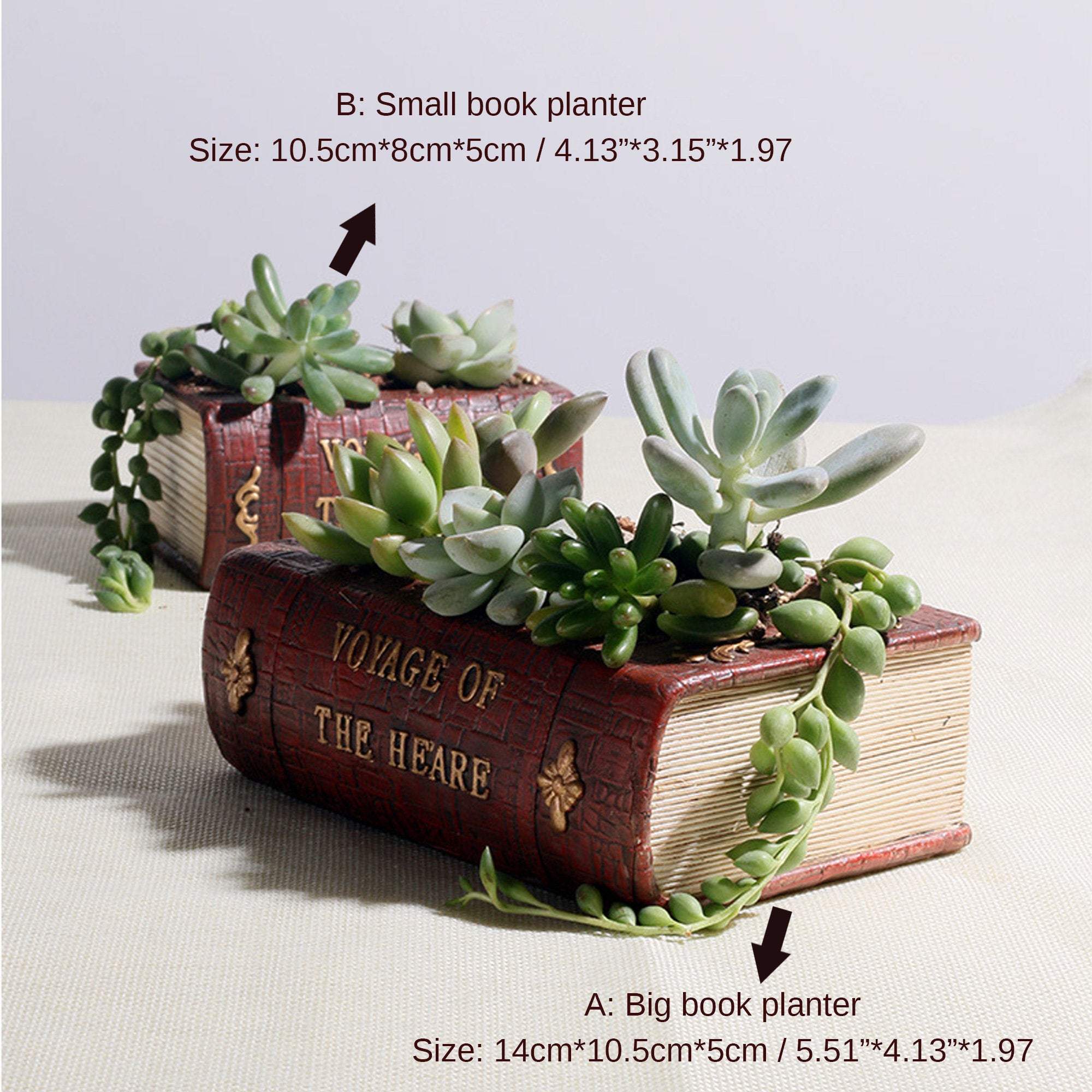 Vintage Book Succulent Herb Planter Flower Basket Pot Plant Home Decor-xinru