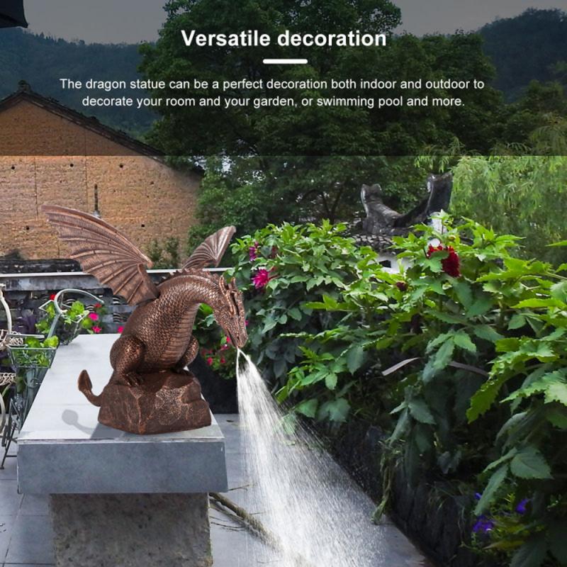 Creative Garden Water Fountain Water Spray Dragon Statue Resin Waterscape Sculpt-xinru