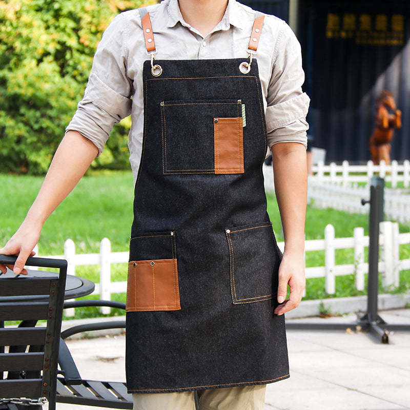 Adjustable Unisex Canvas Work Apron With Pockets-xinru