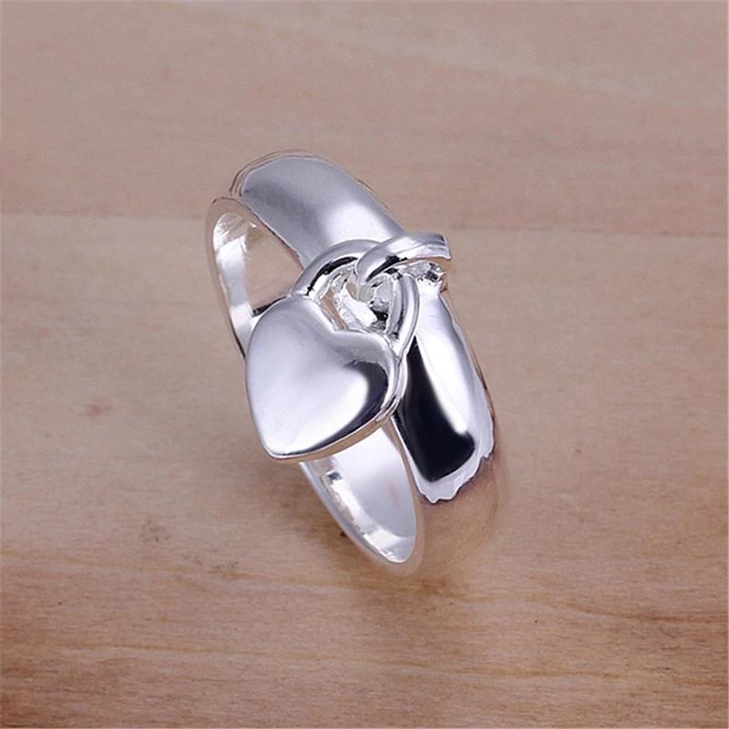 Women's Dangling Heart Lock Charm Ring-xinru