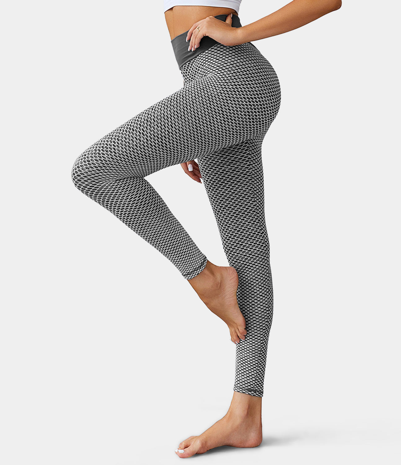 High Waisted Butt Lifting Honeycomb Leggings-xinru shop