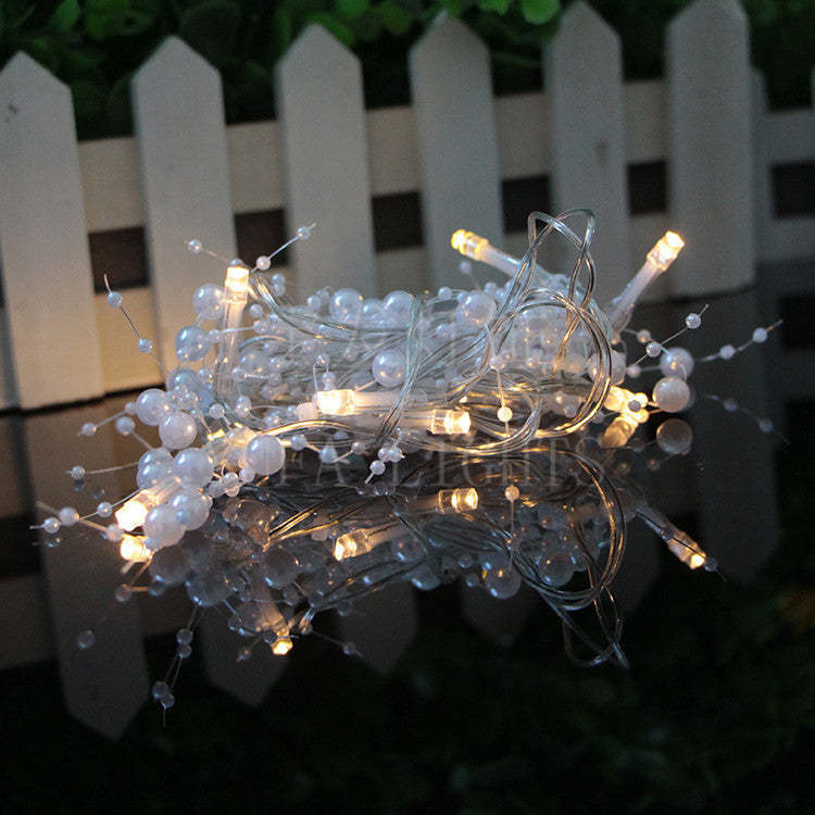 Christmas Fairy String Lights With Pearls Decor Battery Xmas Indoor-xinru