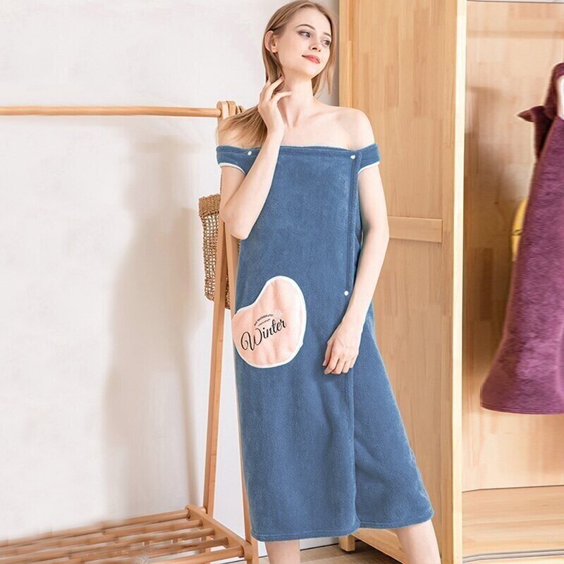 Women Quick Dry BATH TOWEL Bathroom Beach Towels Bathrobe Wearable Superfine-xinru