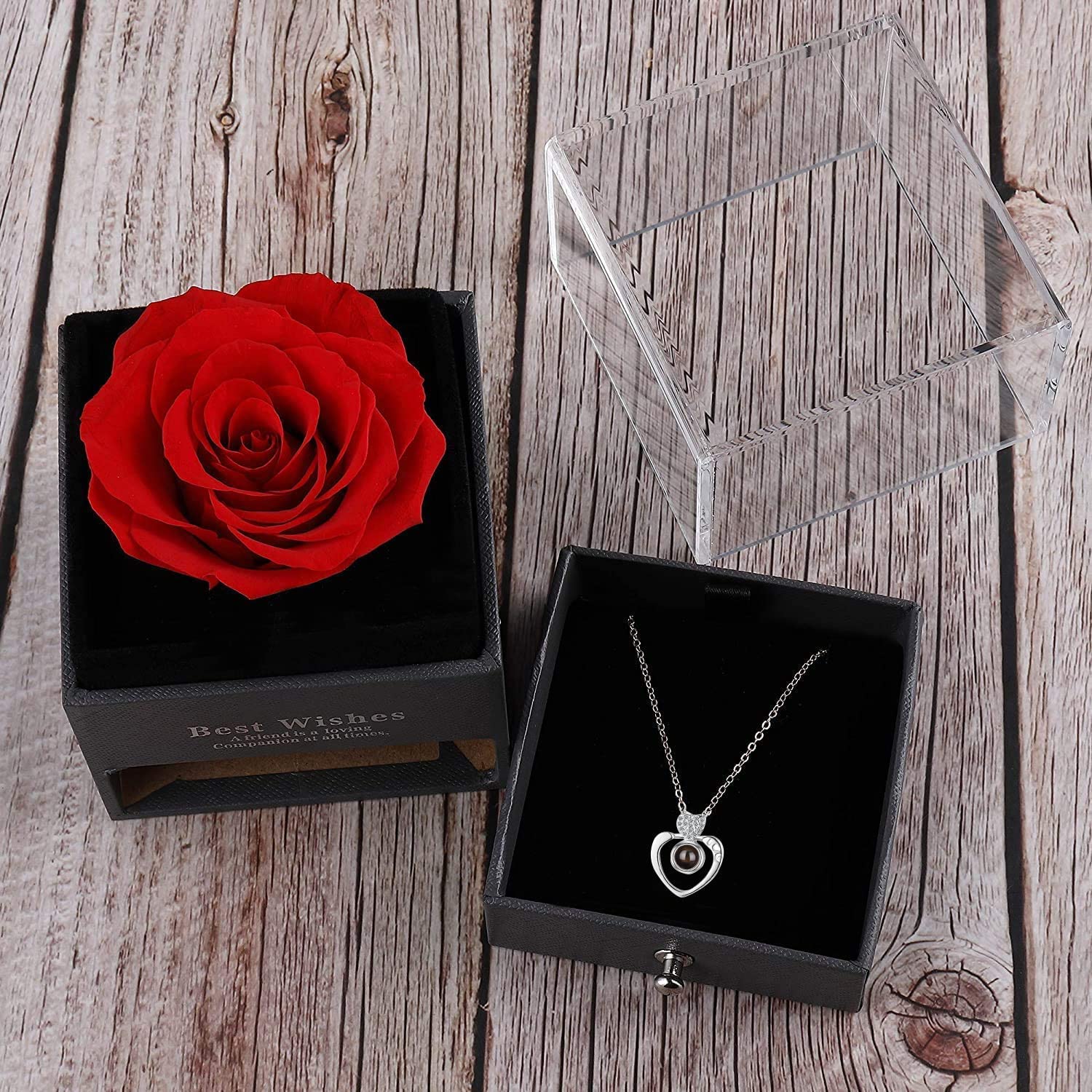 Mother's Day Gift Rose I Love You Necklace In 100 Languages-xinru