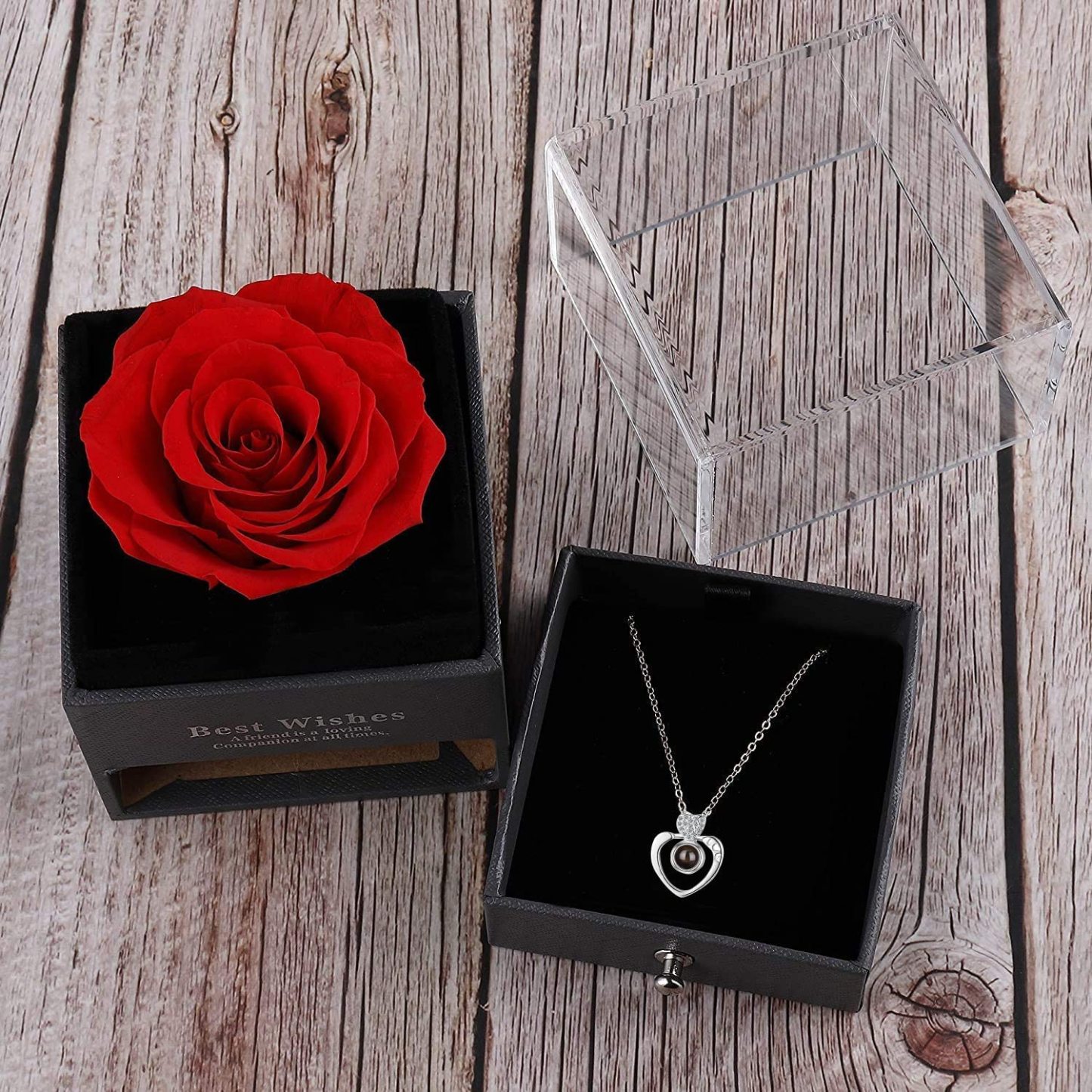 Mother's Day Gift Rose I Love You Necklace In 100 Languages-xinru