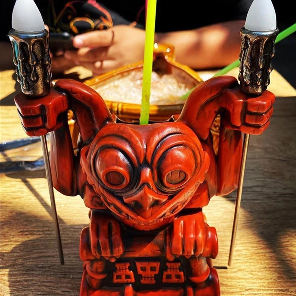 Retro Tiki Figure Statue Hawaii Totem Outdoor Resin Garden Decoration-xinru