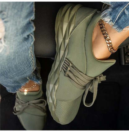 Women Casual Lace Up Vulcanize Shoes-xinru