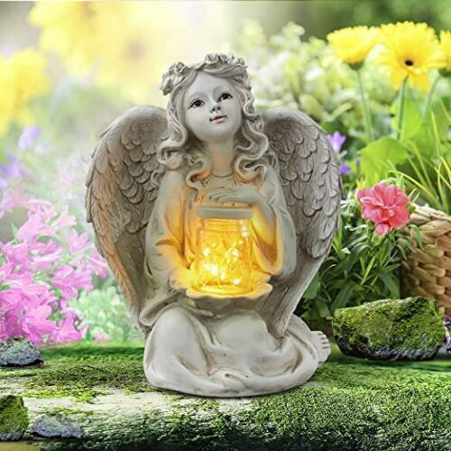 Guardian Angel Garden Statue Solar Lights Decorations-xinru