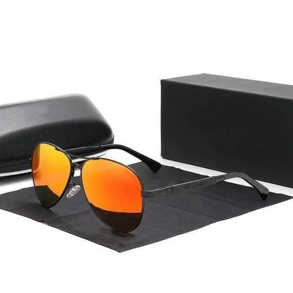 Titanium Alloy Sunglasses Polarized Pilot Mirror Eyewear-xinru