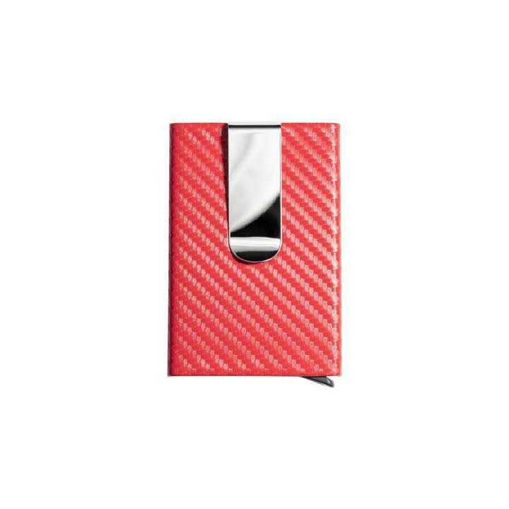 Carbon Fiber Metal Men's Creative Anti-theft Brush Slim Card Holder-xinru