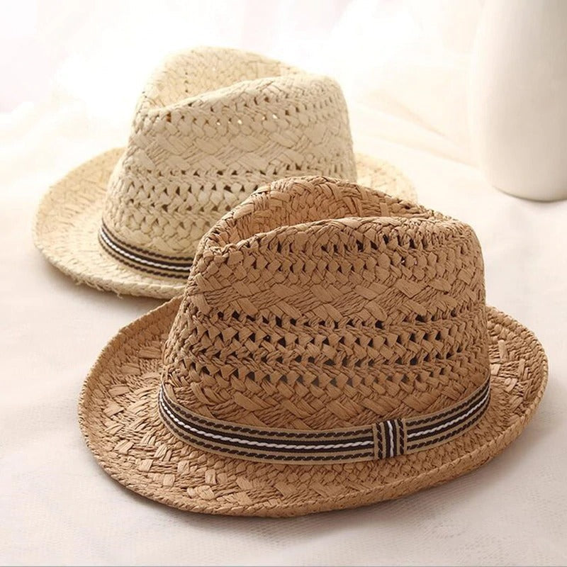 Men's Straw Fedora Vintage Panama Hat-xinru