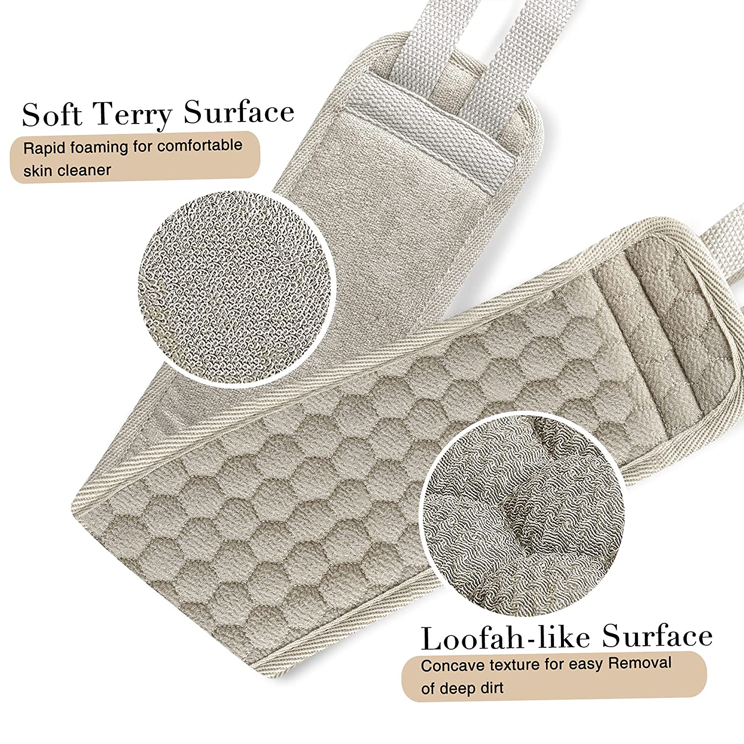 Exfoliating Loofah Pads Body Bath Sponge Back Scrubber Brush-xinru