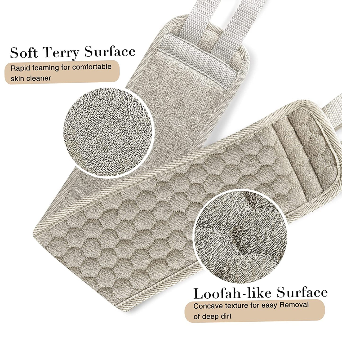 Exfoliating Loofah Pads Body Bath Sponge Back Scrubber Brush-xinru