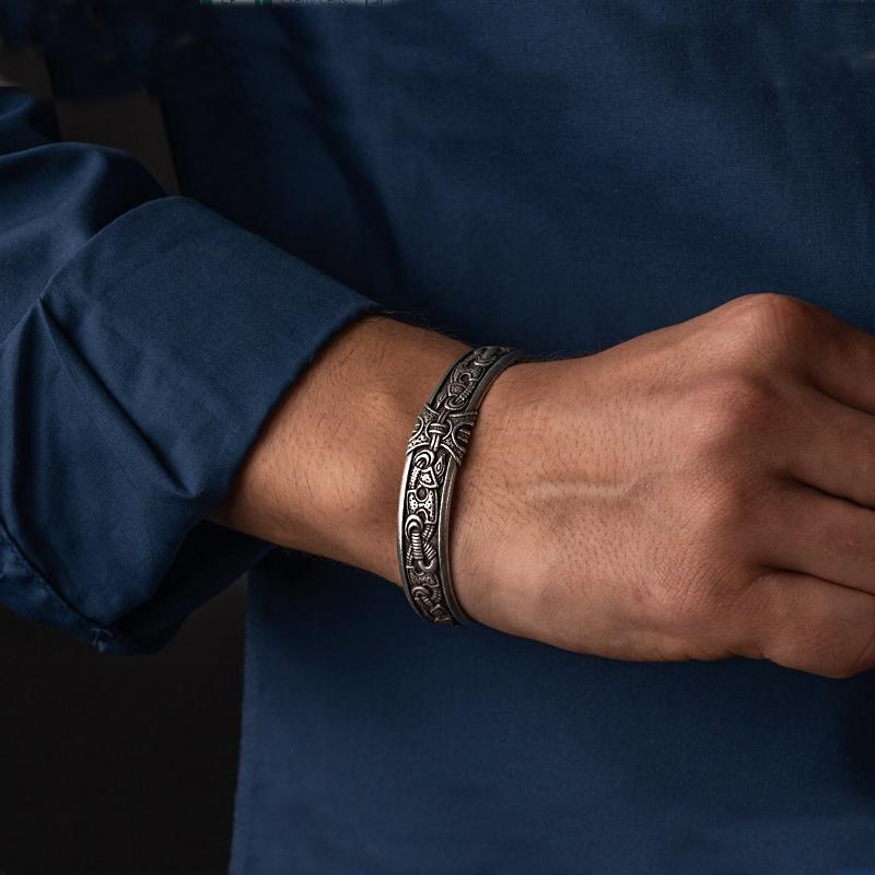 Nordic Bangle - Bronze or Sterling Silver-xinru shop