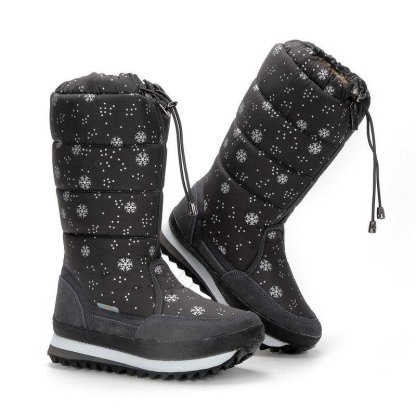 Winter Snow Boots for Women Waterproof Snowflake High Boots-xinru shop