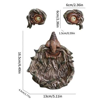 Tree Face Decoration Tree Bark Grimace Facial Features Decoration Garden Ornament-xinru