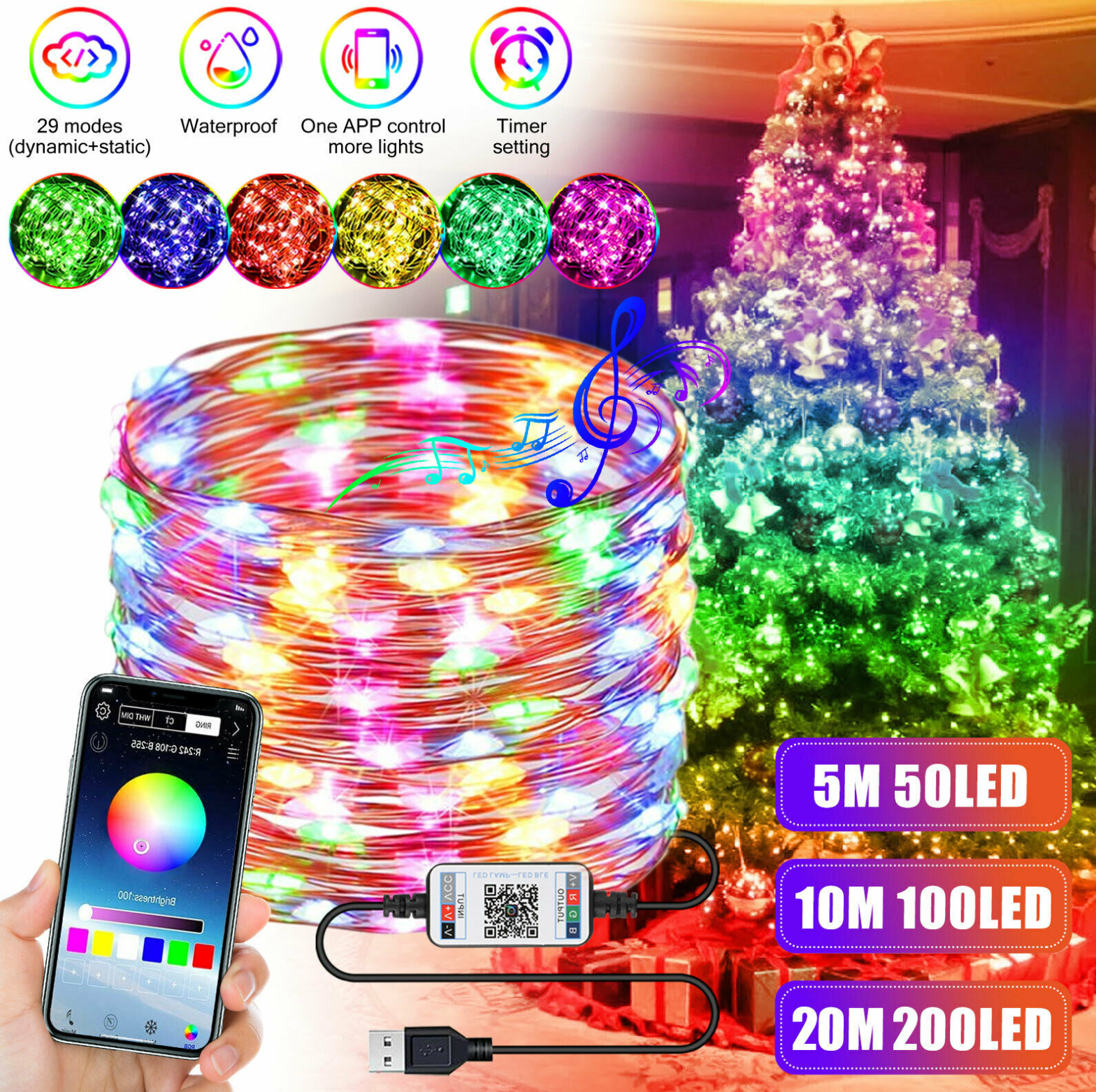 Christmas Tree LED String Lights-xinru shop