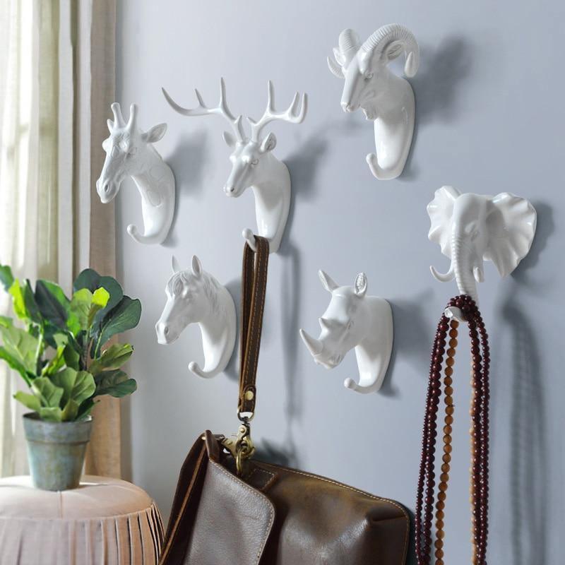 Home Decoration Nordic Multifunctional Deer Head Animal Free Punch Hook-xinru