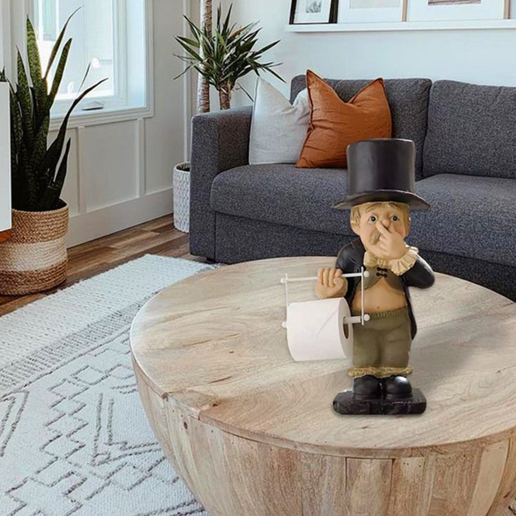 Toilet Butler with Roll Paper Holder Resin Ornament for Bathroom-xinru