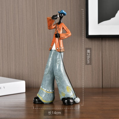 Resin Craft Music Band Statues For Decorations Creative People Ornaments-xinru