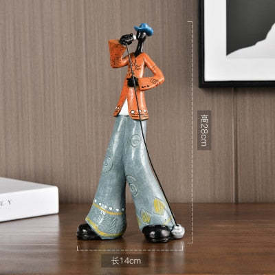 Resin Craft Music Band Statues For Decorations Creative People Ornaments-xinru
