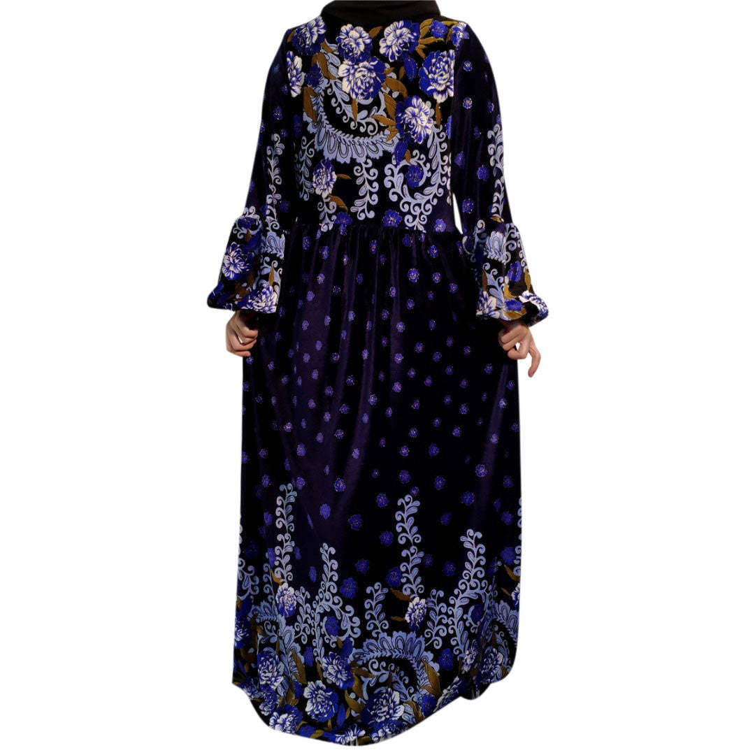 Ramadan Women's Thickened Velvet Robe Islamic Muslim Casual-xinru
