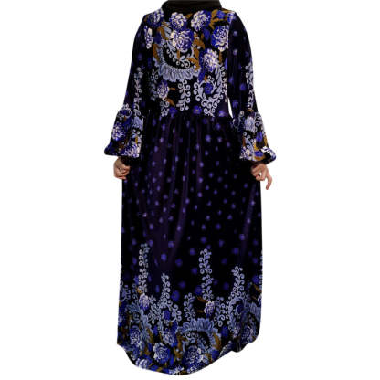 Ramadan Women's Thickened Velvet Robe Islamic Muslim Casual-xinru