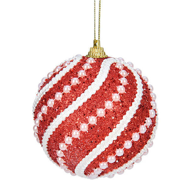 Sparkly All Over Christmas Ball Ornaments, Set of 4-xinru shop