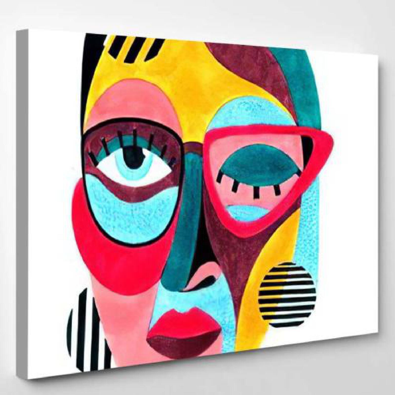 Woman Portrait Glasses Abstract Style-xinru shop