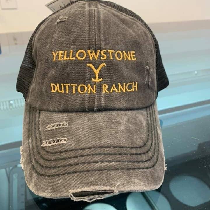 Yellowstone Dutton Ranch Y logo Distressed Trucker Hat Cap Yellowstone TV Show-xinru shop