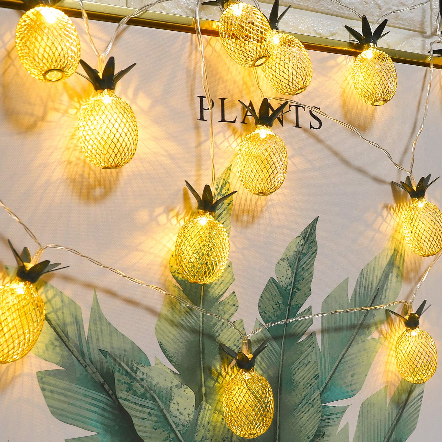 Iron Wire Pineapple Fairy Light String Nordic Gold LED Solar Festive Lighting-xinru
