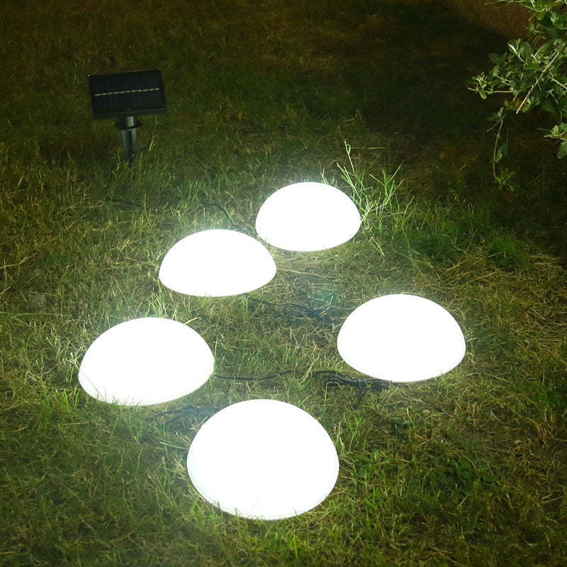Solar 5 Half Ball LED Outdoor Garden Decorative Lawn Plug Light-xinru