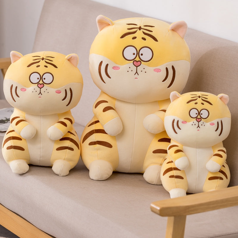Cute Cartoon Chubby Tiger Stuffed Plush Doll Toy Pillow-xinru