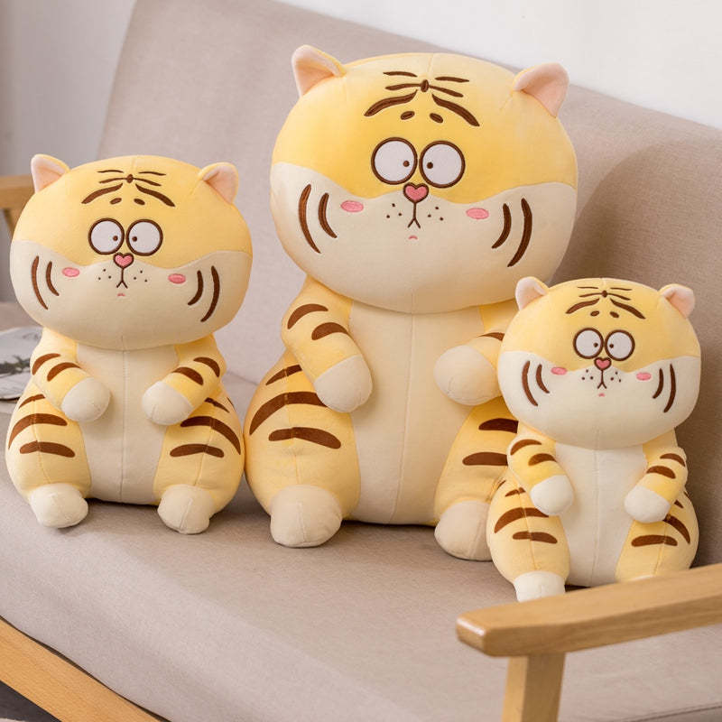 Cute Cartoon Chubby Tiger Stuffed Plush Doll Toy Pillow-xinru