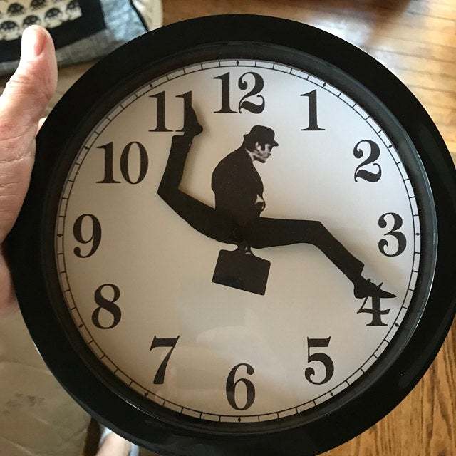 Ministry Of Silly Walks Clock with Glass Front Cover-xinru